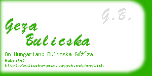 geza bulicska business card